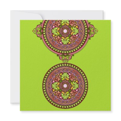 Indian Pink Discs Wedding Invitation