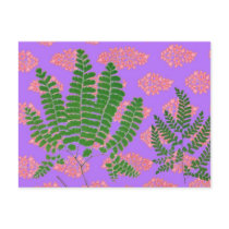 Indian Print Fern on Purple postcards
