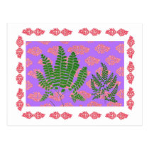 Indian Print Ferns postcards