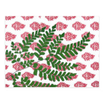 Indian Print Pink & Fern postcards