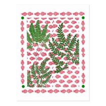 Indian Print Three Ferns postcards