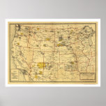 Indian Reservation Map 1923 Print