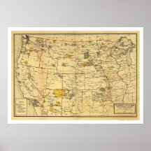 Indian Reservation Map 1923 Print