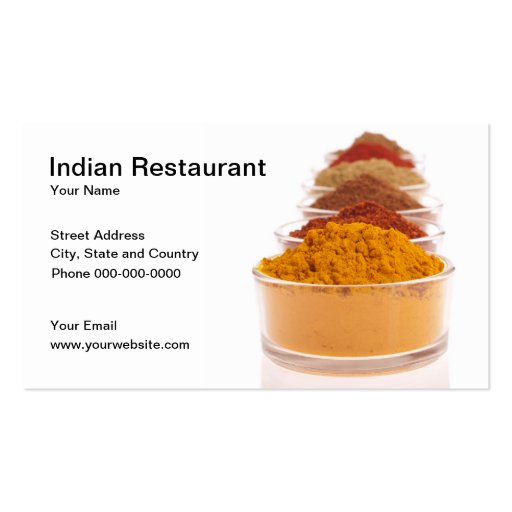 Indian Restaurant Business Card (front side)
