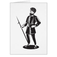 Indian Sikh Guard Retro Card