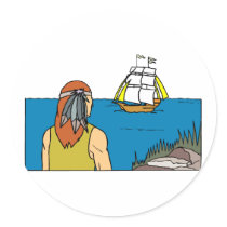 Indian Spots Mayflower Round Sticker