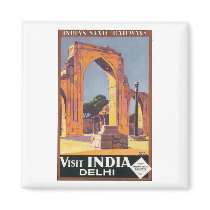Indian State Railways Visit India Delhi Refrigerator Magnet
