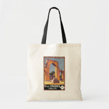 Indian State Railways Visit India Delhi, Vintage Tote Bag