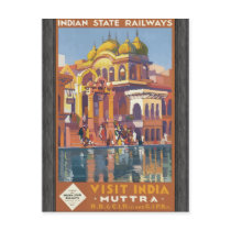 Indian State Railways Visit India , Vintage Post Card