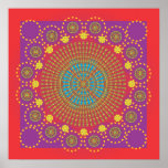 Indian Sun, red frame.ai posters