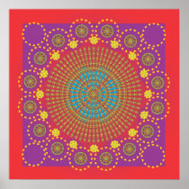 Indian Sun, red frame.ai Print