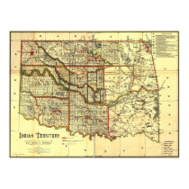 Indian Territory 1889 Map posters