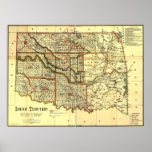 Indian Territory 1889 Map posters