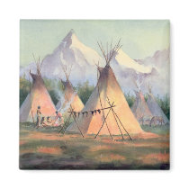 INDIAN TIPI CAMP by SHARON SHARPE Refrigerator Magnet