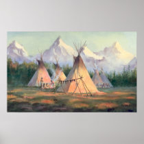 INDIAN TIPI CAMP by SHARON SHARPE Print