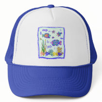 Indian Tropical Fish Quilt Mesh Hats