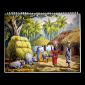 Indian village painting calendar