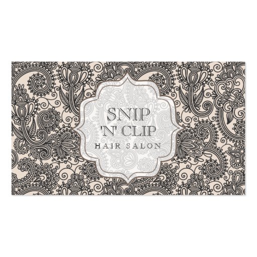 Indian Vintage Paisley Hair Stylist Salon Business Card (front side)
