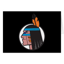 Indian Warrior Head Greeting Cards