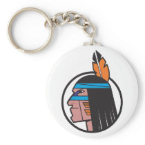 Indian Warrior Head Key Chain