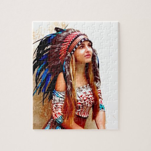 Indian warrior jigsaw puzzle Zazzle