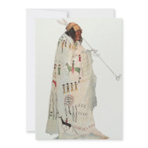 Indian Warrior with Pipe by Karl Bodmer Personalized Announcement