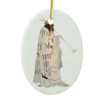 Indian Warrior with Pipe by Karl Bodmer Christmas Ornament
