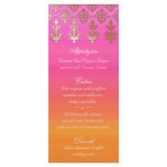 Indian Wedding Menu Cards Pink Orange Gold Damask rack cards