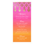 Indian Wedding Menu Cards Pink Orange Gold Damask Custom Rack Cards