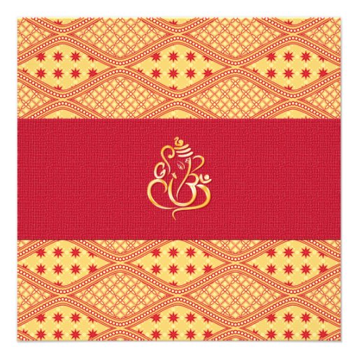 Indian Wedding Red And Yellow Reception Invite