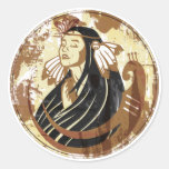 Indian Woman Round Stickers