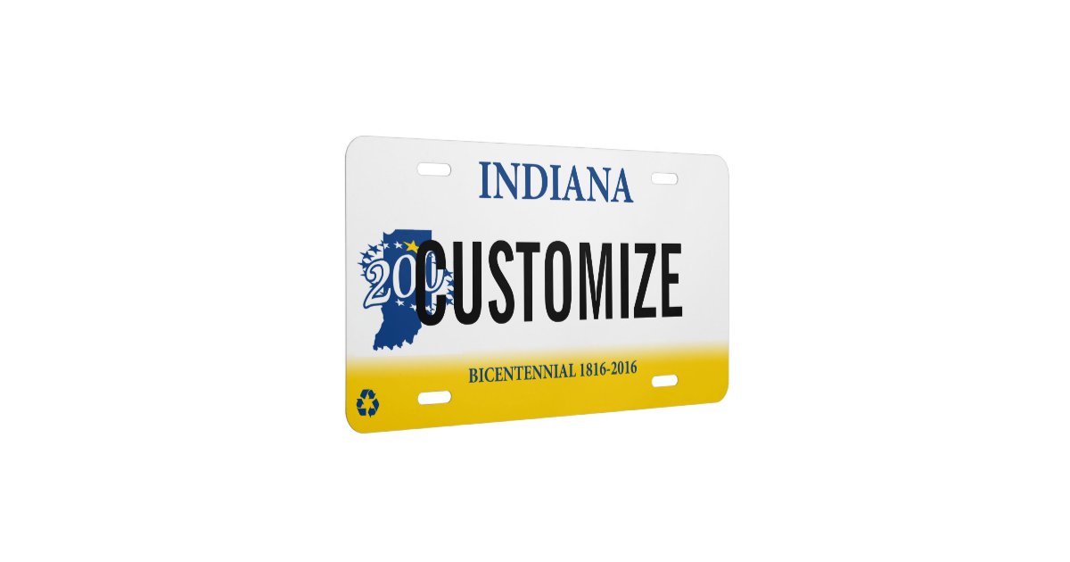 Indiana Custom License Plate Zazzle