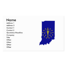 Indiana Flag Map Business Card Template