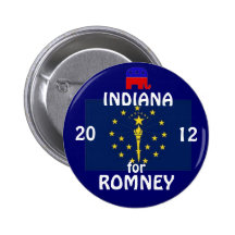 Indiana for Romney 2012 Pinback Button