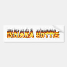 Indiana Hottie Fire and Flames Bumper Sticker