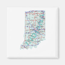 Indiana Interstate Map Magnet