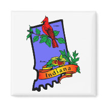 Indiana Map 2 magnets