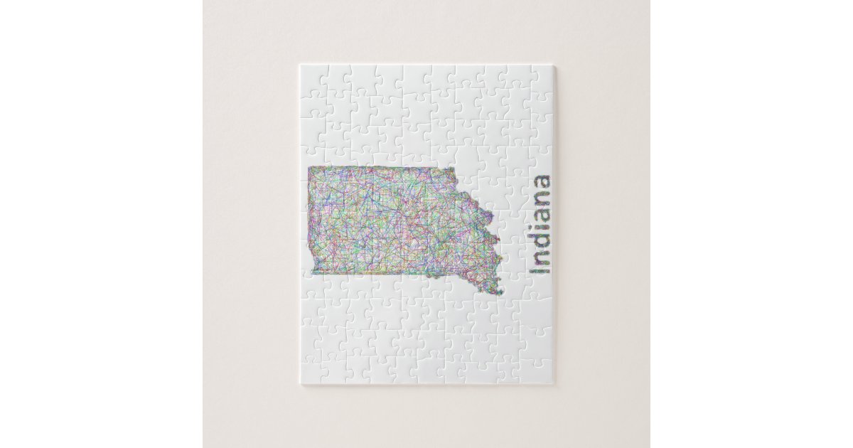 Indiana map jigsaw puzzle Zazzle