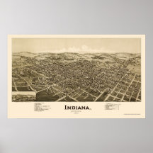 Indiana, PA Panoramic Map - 1900 Posters
