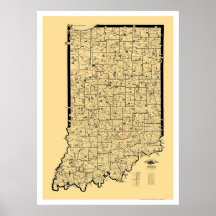 Indiana Railroad Map 1897 Posters