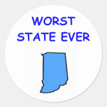 INDIANA ROUND STICKERS