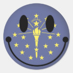 Indiana Smiley Round Sticker