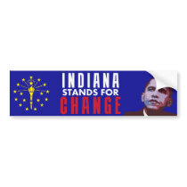 Indiana Stands for Change - Obama Bumper Sticker bumper stickers
