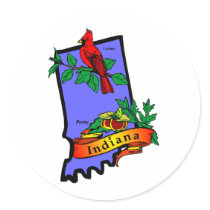 Indiana Round Sticker