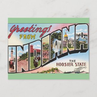 Indiana -Vintage Postacard Design postcard