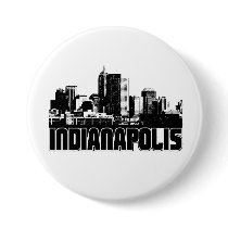 Indianapolis Skyline Pinback Buttons