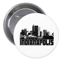 Indianapolis Skyline Pinback Buttons