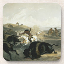 Indians Hunting the Bison, plate 31 from Volume 2 Coasters