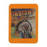 Indians of the Northwest - Indian Chief & Teepee Rectangular Photo Magnet