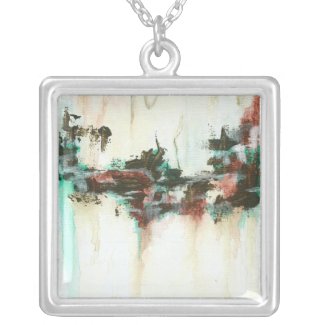 Indication from Painting Square Pendant Necklace necklace